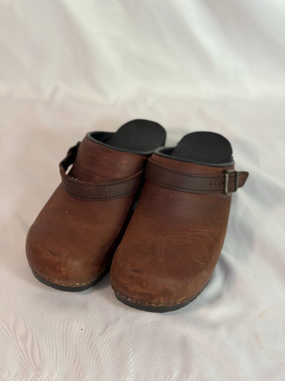 Sanita Original Danish Clogs Brown Leather Mule Shoes EU 40